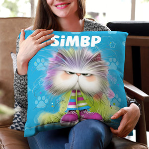 Coussin Personnalisé avec Motif de Chat Amusant – Cadeau Décoratif et Confortable pour la Maison