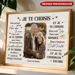Affiche Personnalisée Couple avec Photo – Je Te Choisis