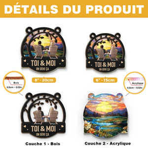 Toi & Moi, Ensemble pour Toujours – Suspension de Fenêtre Personnalisée pour Couple