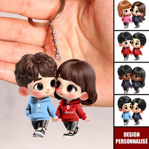 Porte-clés Couple Personnalisé – Mignon et Unique, Cadeau Romantique pour Lui & Elle