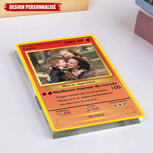 Plaque Acrylique Personnalisée Style Carte de Jeu - Cadeau Unique pour Papa
