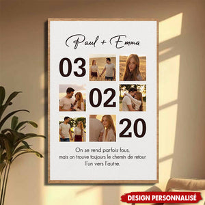 Affiche Personnalisée Couple - On Trouve Toujours Le Chemin De Retour Avec Photos