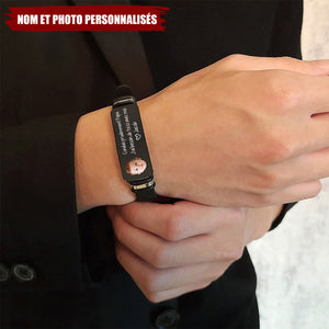 Bracelet Personnalisé avec Photo - Message Touchant de l’Enfant à Son Papa