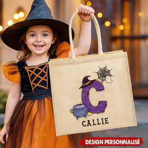 Sac Fourre-Tout Personnalisé Halloween – Design Initiales et Prénom