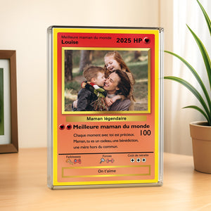 Plaque Acrylique Personnalisée Style Carte de Jeu - Cadeau Unique pour Papa