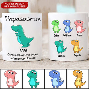 Mug Personnalisé Papasaurus - Cadeau Dino Unique pour Papa et Papy