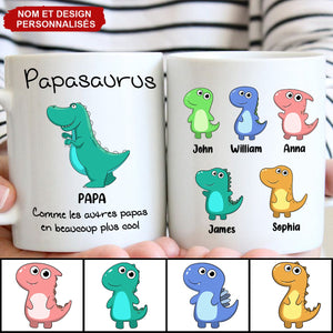 Mug Personnalisé Papasaurus - Cadeau Dino Unique pour Papa et Papy