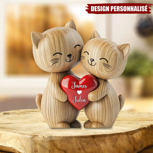 plaque Personnalisée – Chatons Amoureux avec Prénoms