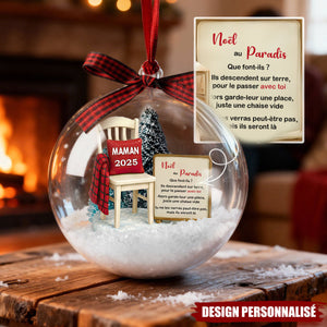 Ornement de Noël Mémorial Personnalisé – Souvenir Éternel de Noël au Paradis