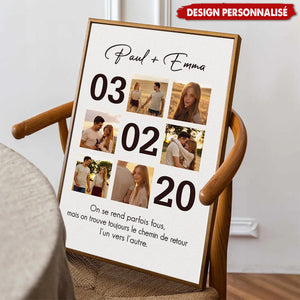 Affiche Personnalisée Couple - On Trouve Toujours Le Chemin De Retour Avec Photos