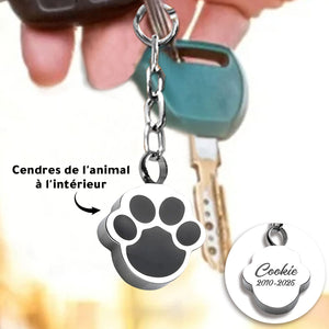 Porte-clés Urne Mémoriale Personnalisée – Patte d’Animal