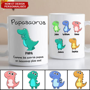 Mug Personnalisé Papasaurus - Cadeau Dino Unique pour Papa et Papy