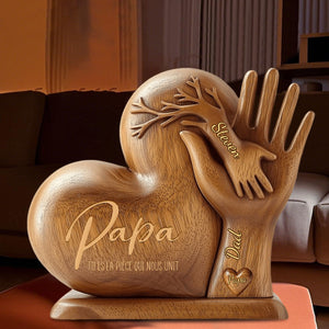 Papa/Maman, tu es la pièce qui nous unit – Plaque personnalisée en forme spéciale pour père/Mère