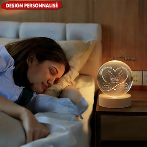 Lampe de nuit en cristal personnalisée pour couple - Cadeau d’amour inoubliable