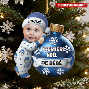 Ornement Bébé Personnalisé – Premier Noël de Bébé avec Photo & Prénom