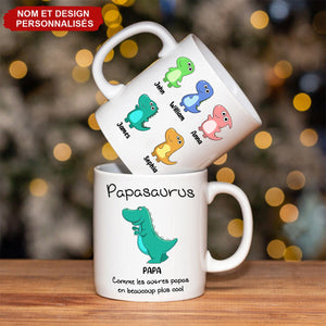 Mug Personnalisé Papasaurus - Cadeau Dino Unique pour Papa et Papy