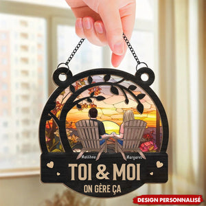 Toi & Moi, Ensemble pour Toujours – Suspension de Fenêtre Personnalisée pour Couple