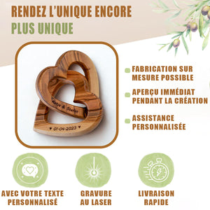 Cadeau personnalisé de cœurs liés – Mariage, Saint-Valentin, Anniversaire