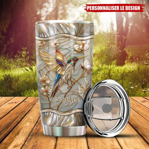 Gobelet Personnalisé en Verre Coloré avec Colibri