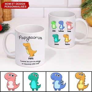 Mug Personnalisé Papasaurus - Cadeau Dino Unique pour Papa et Papy