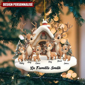 Ornement de Noël Famille Renne – Cadeau Unique et Mignon