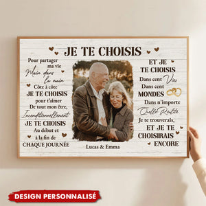 Affiche Personnalisée Couple avec Photo – Je Te Choisis