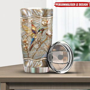 Gobelet Personnalisé en Verre Coloré avec Colibri