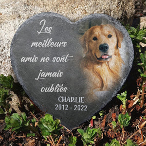 Pierre Commémorative en Forme de Cœur – Hommage Personnalisé pour Animal de Compagnie