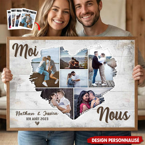 Affiche photo cœur personnalisée - Cadeau souvenir d’amour