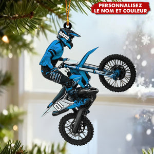 Ornement Motocross Personnalisé – Cadeau Unique pour Motard