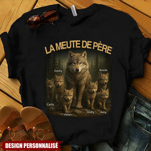 La Meute de Papa – T-shirt personnalisé avec prénom des enfants
