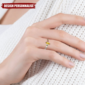 Bague Personnalisée avec Pierres de Naissance et Noms Gravés – Cadeau Unique pour Maman