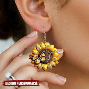 Boucles d’oreilles personnalisées Tournesol – Cadeau Unique pour Maman