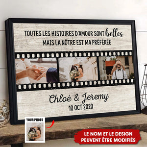 Notre Histoire D'amour - Cadeaux Personalisés Toile Pour Vieux Couple, Saint-Valentin