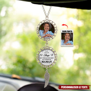 Pendentif Voiture Personnalisé – "J’ai Un Ange Qui Veille Sur Moi, Je L’appelle Maman"