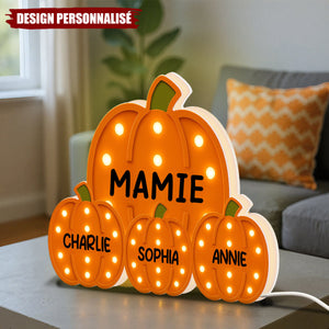 Boîte Lumineuse LED Citrouille Personnalisée – Décoration d’Halloween avec Nom personnalisé
