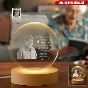 Lampe Souvenir Personnalisée en Cristal – “Je suis toujours avec toi”
