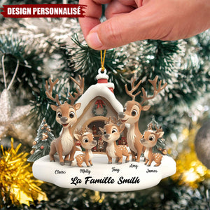 Ornement de Noël Famille Renne – Cadeau Unique et Mignon