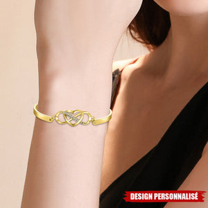 Bracelet Cœur et Infini – Bijou Raffiné avec Gravure Personnalisée
