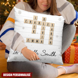 Coussin Personnalisé Famille – Cadeau de Noël pour les Membres de la Famille