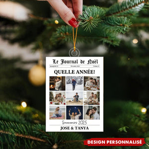 Ornement Journal de Noël Personnalisé – Votre Année en Images