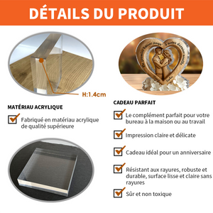 Plaque Acrylique Cœur Personnalisée – Du premier baiser au dernier souffle
