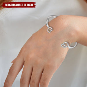 Bracelet Infini Cœur Personnalisé – Gravé avec Message d’Amour Éternel