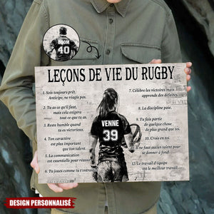 Affiche Personnalisée des Leçons de Vie du Rugby – Cadeau pour les Passionnés de Rugby