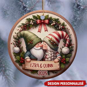 Ornement Personnalisé Couple qui s’Embrasse - Souvenir Unique pour Sapin Festif