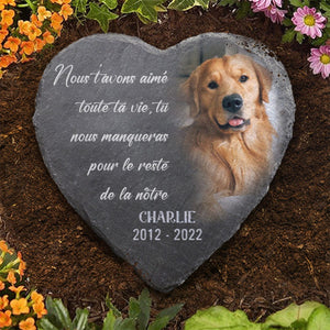Pierre Commémorative en Forme de Cœur – Hommage Personnalisé pour Animal de Compagnie