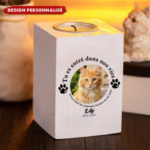 Bougeoir en Bois Personnalisé – Hommage pour Animaux de Compagnie