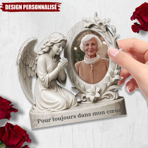 Hommage Éternel – Plaque Commémorative Personnalisée avec Ange et Photo