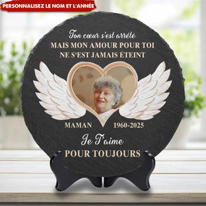 Pierre Commémorative Personnalisée avec Ailes d'Ange – Hommage Éternel à un Être Cher