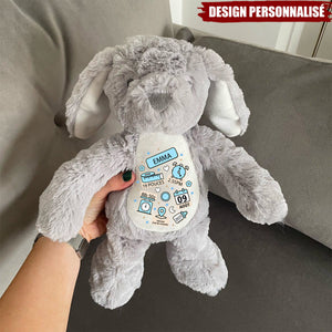 Peluche lapin personnalisée – Souvenir de naissance unique